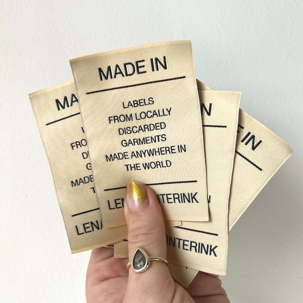 Large woven clothing labels