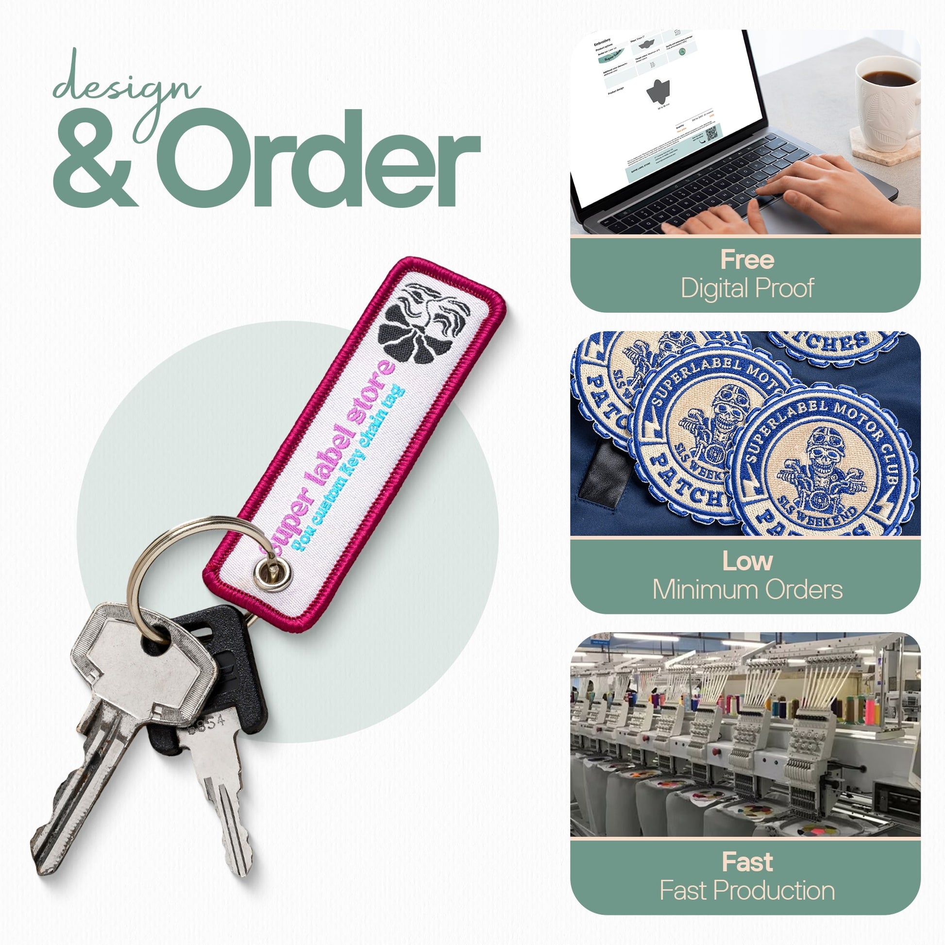 Geborduurde patches op maat