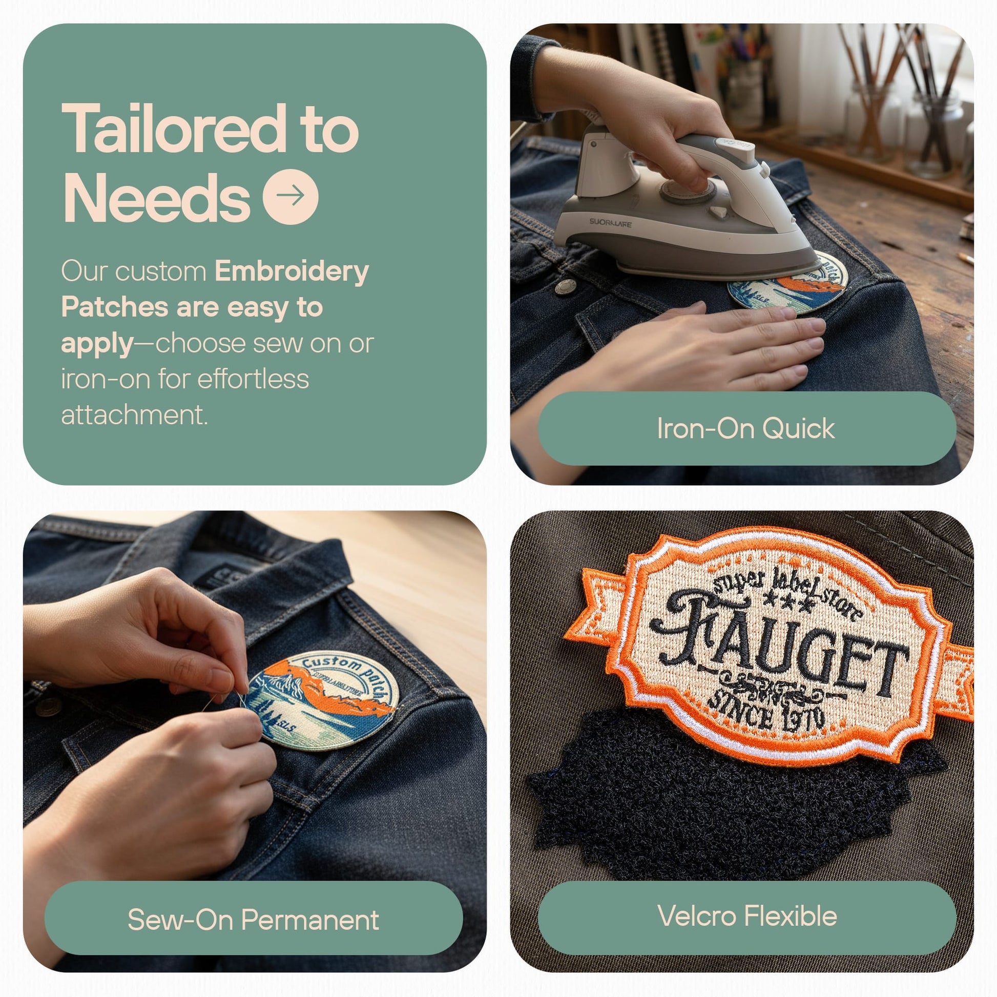 Geborduurde patches op maat