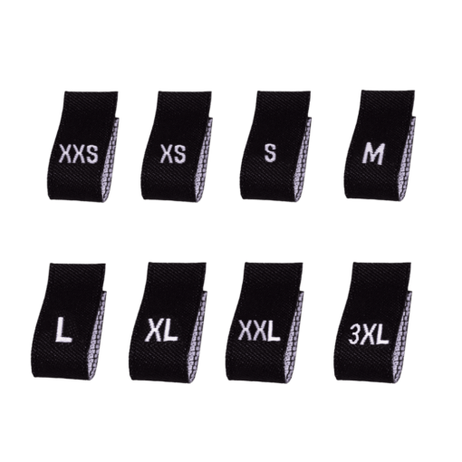 XXS-XXXL Maat Etiketten (8x100 stuks)