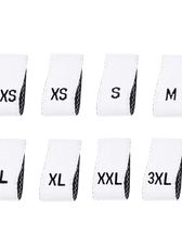 Maatlabels XXS-XXXL (8x100 stuks)
