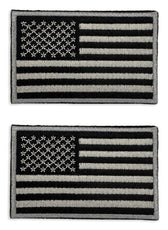 Tactical embroidered usa flag patches grey