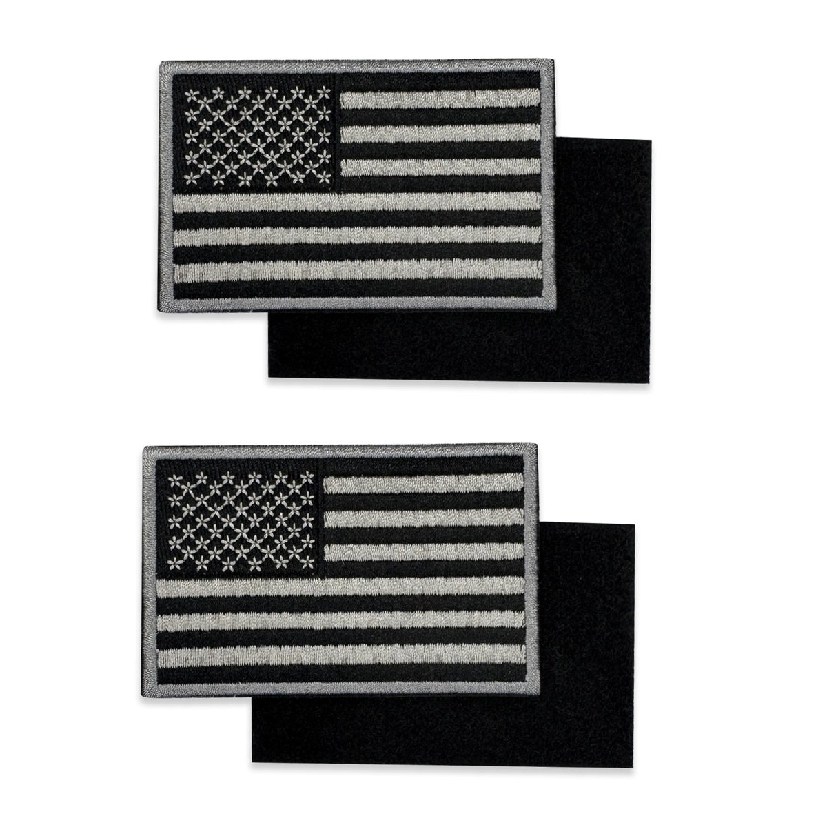 Tactical embroidered usa flag patches grey