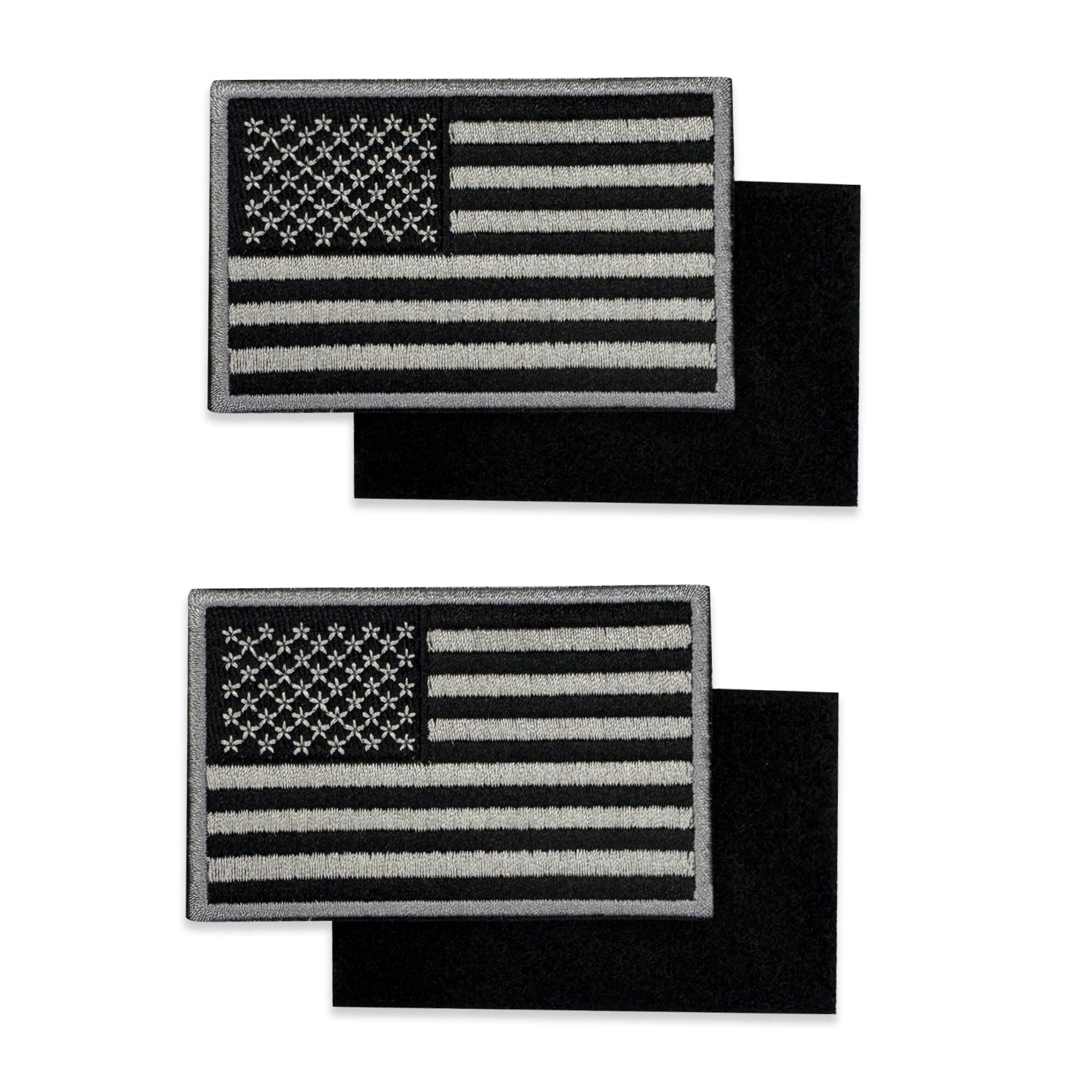 Tactical embroidered usa flag patches grey