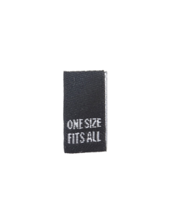 clothing label one size fits all black
