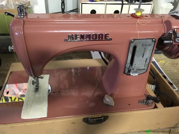 Vintage Pink Kenmore Sewing Machine! Saw this at the thrift store  yesterday. I don't sew so I passed but wondered…