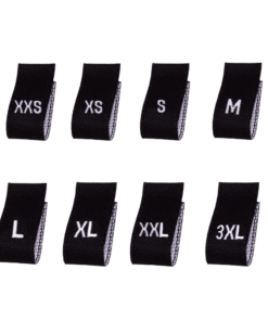 Size labels black xxs xxxl pack