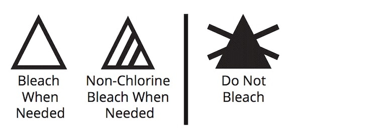 Bleaching instructions symbols